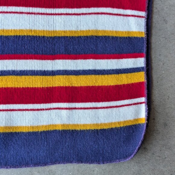 Vintage Garland Navy Blue Yellow Red White Striped Knit Turtleneck Dickey Collar - Picture 4 of 6